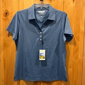 Pebble Beach Performance Polo Golf Shirt - Women’s M, Blue, NWT